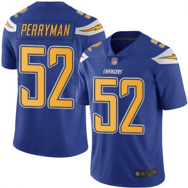 Los Angeles Chargers NFL Football Denzel Perryman Electric Blue Jersey Men Limited #52 Rush Vapor Untouchable
